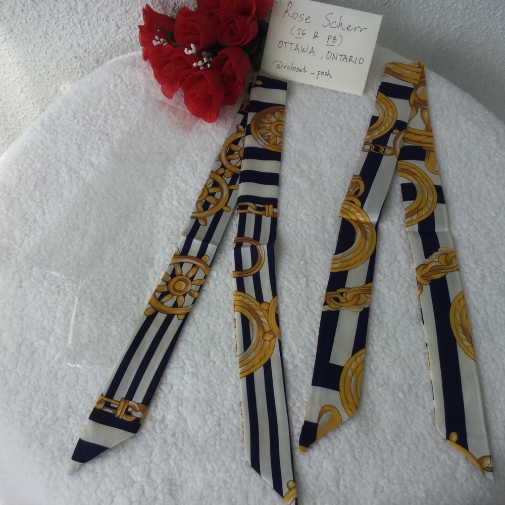 2pcs Twilly Scarves Handbag/ Handle Ribbon - Picture 3 of 11